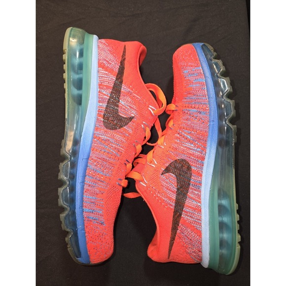 Nike Flyknit Max Bright Crimson Blue‎ Size 9.5 620469-600 GREAT CONDITION! - Picture 1 of 10